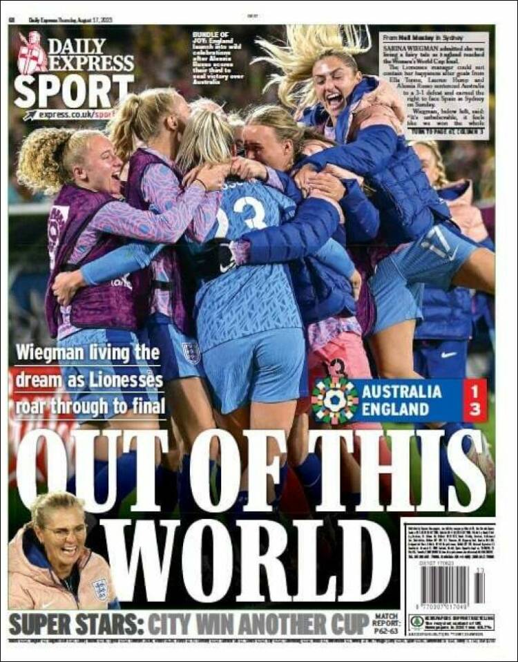 Portada de Express Sport (Reino Unido)