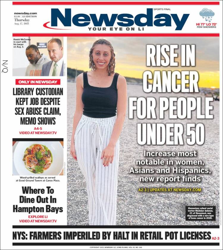 Portada de Newsday (USA)