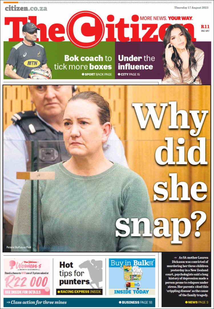 Portada de The Citizen (Sud&aacute;frica)