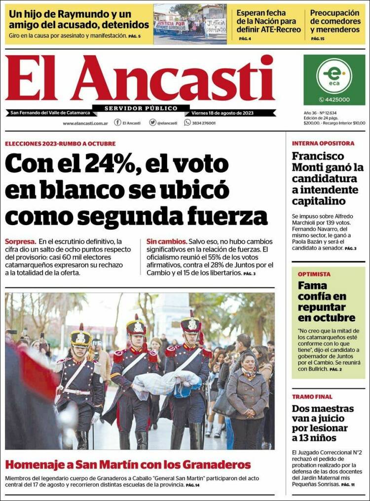 Portada de El Ancasti (Argentina)