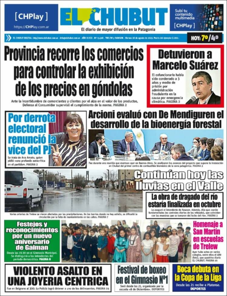 Portada de El Chubut (Argentina)