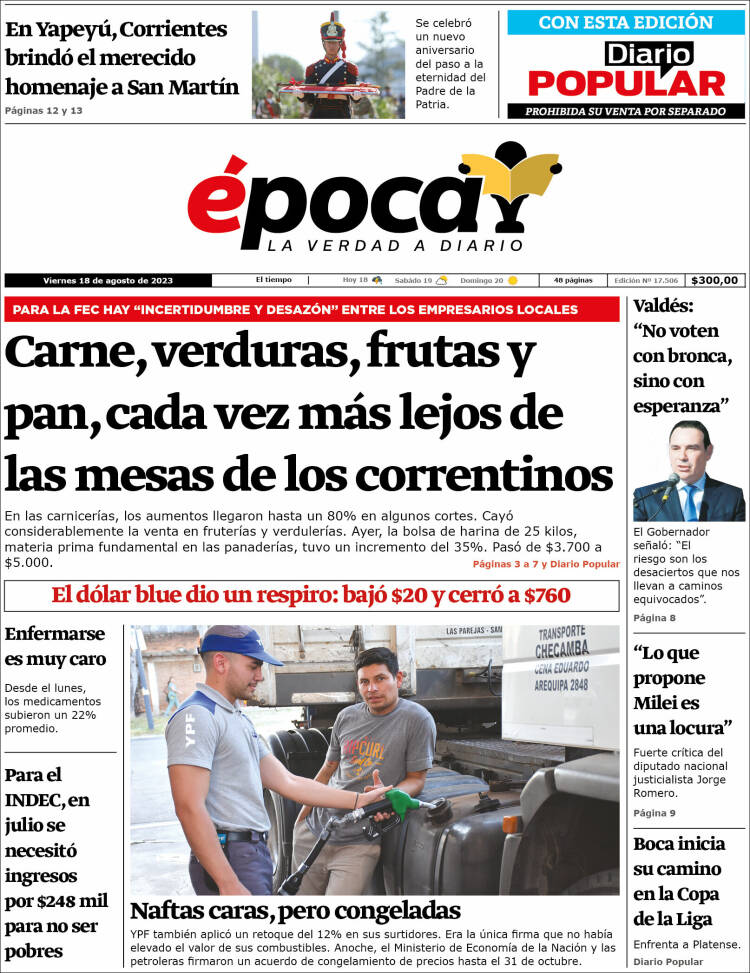 Portada de Diario Época (Argentina)