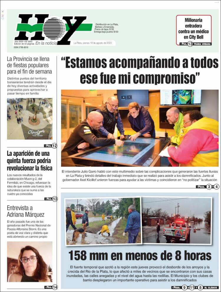 Portada de Diario Hoy (Argentina)