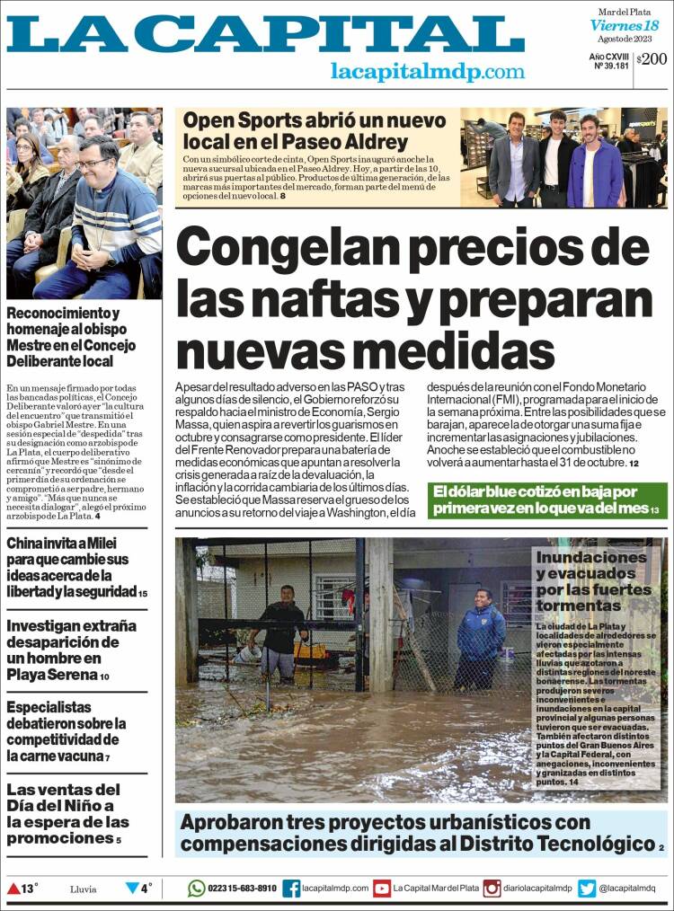 Portada de Diario La Capital - Mar del Plata (Argentina)