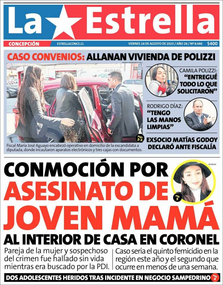 Portada de La Estrella de Concepción (Chile)