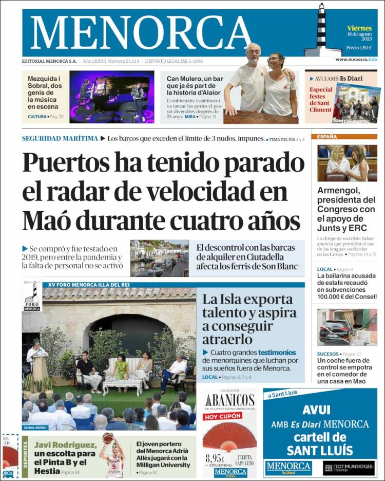 Portada de Menorca - Diario Insular (España)