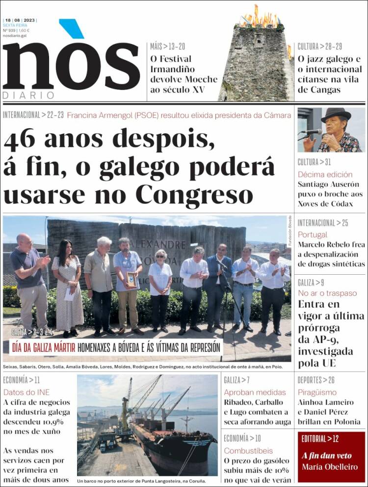 Portada de Nòs Diario (España)