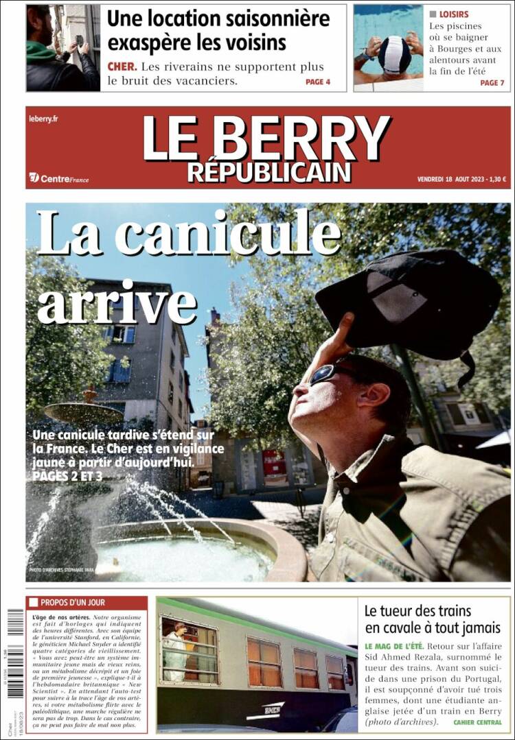 Portada de Berry Republicain (Francia)
