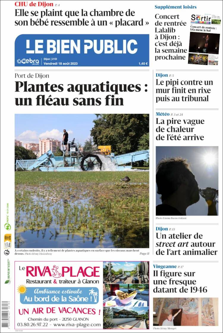 Portada de Le Bien Public (Francia)