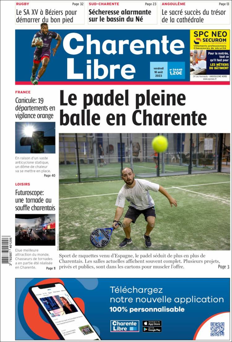 Portada de Charente Libre (Francia)