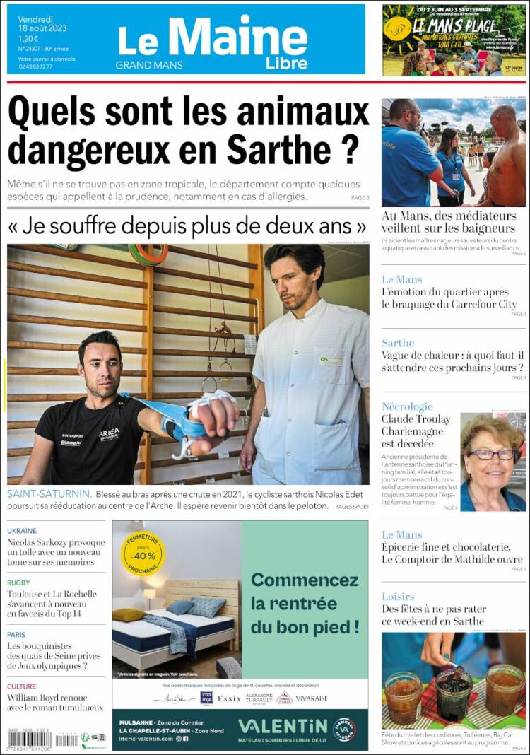 Portada de Le Maine Libre (Francia)