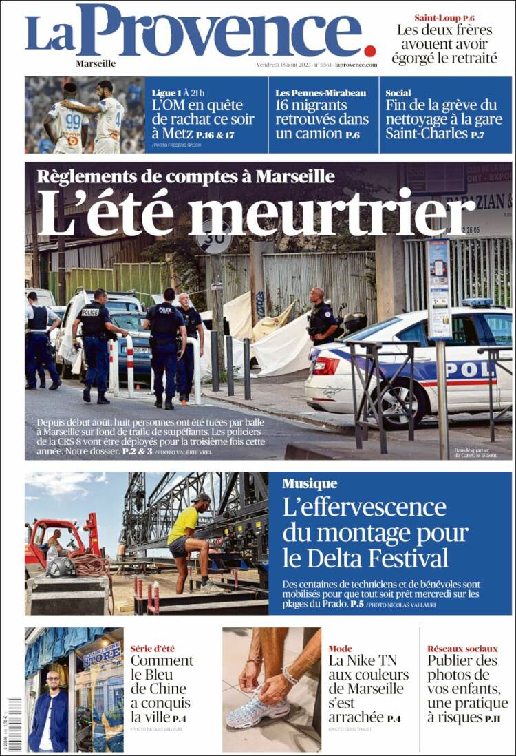 Portada de La Provence (Francia)