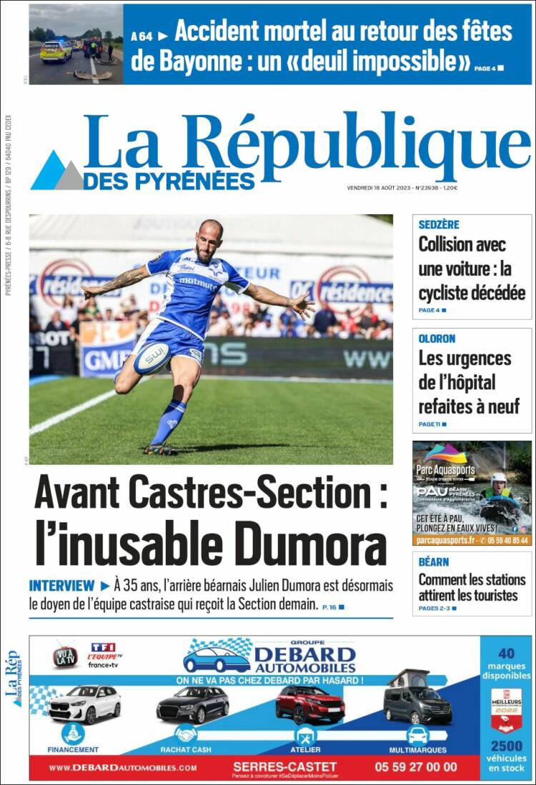 Portada de La République des Pyrénées (Francia)