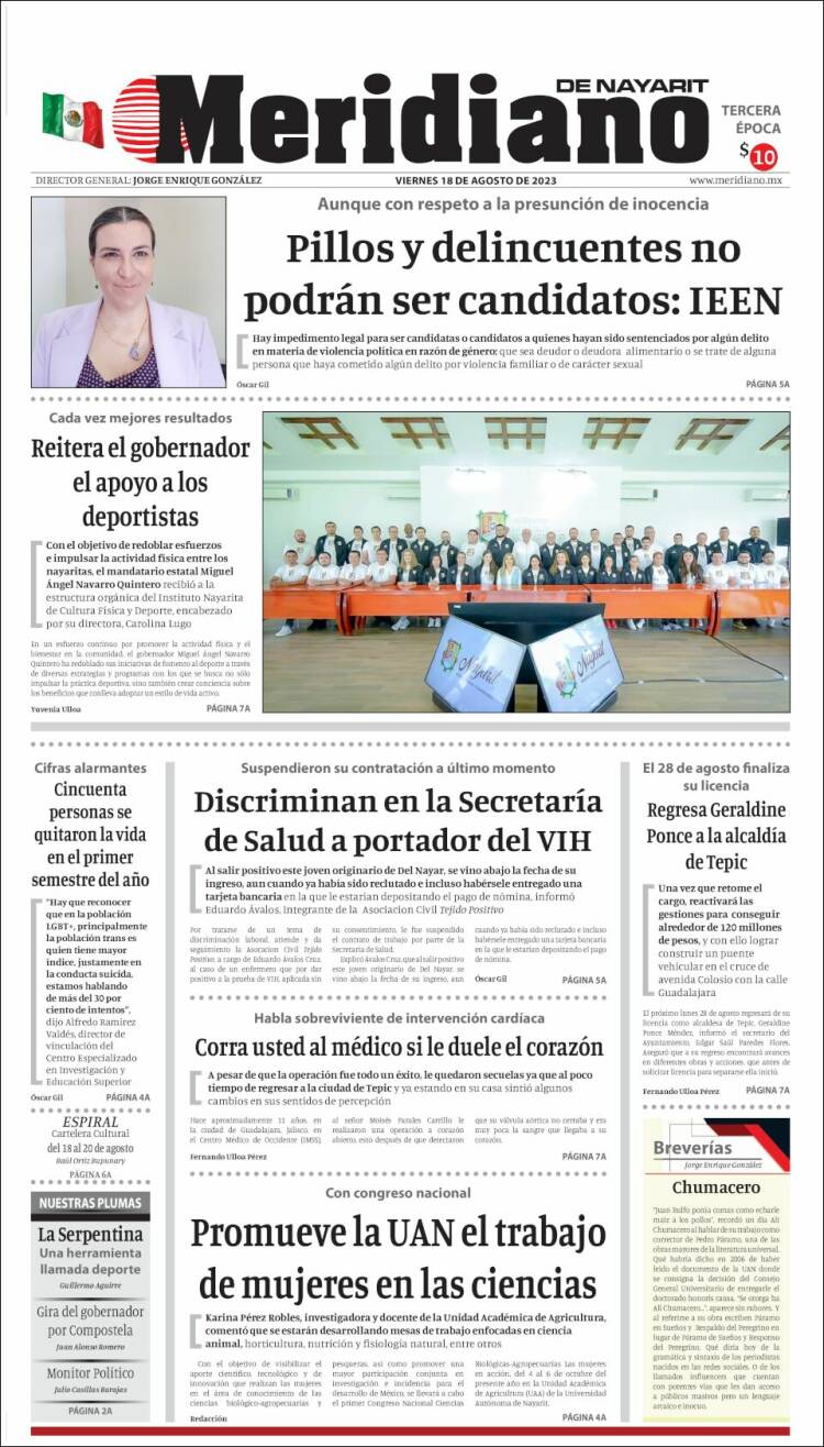 Portada de Meridiano (M&eacute;xico)