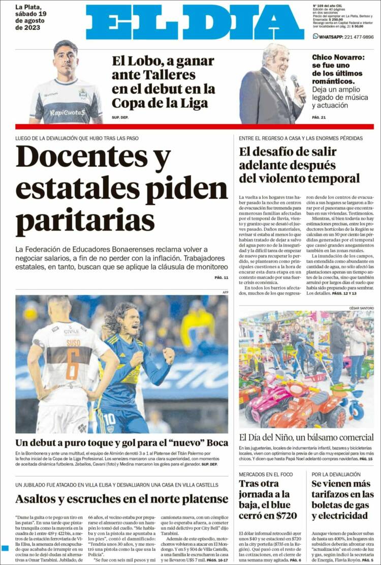 Portada de El Día de la Plata (Argentina)