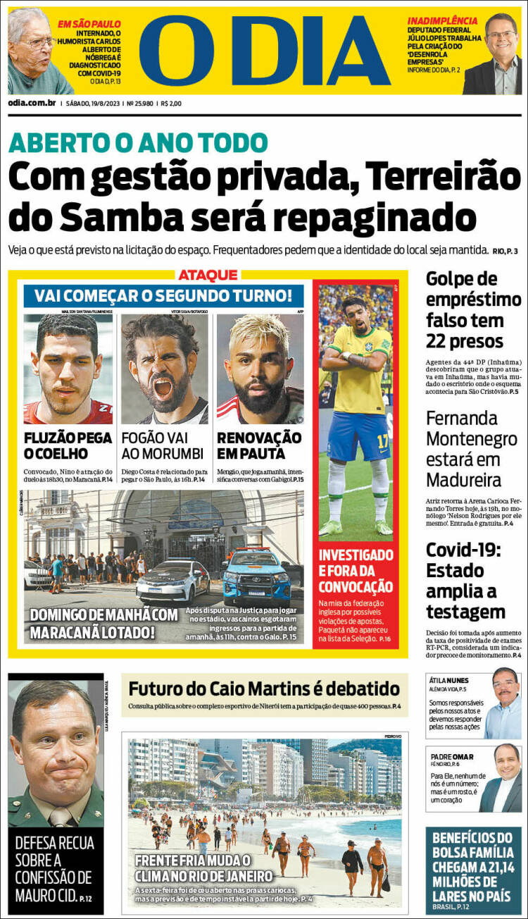 Portada de O Dia (Brasil)