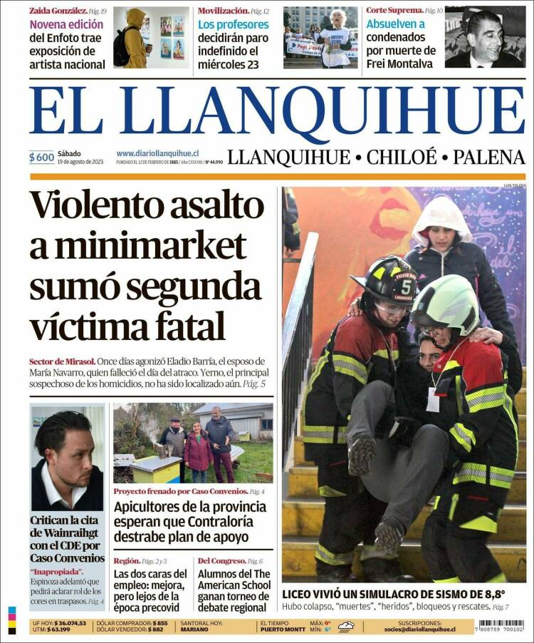 Portada de El Llanquihue (Chile)