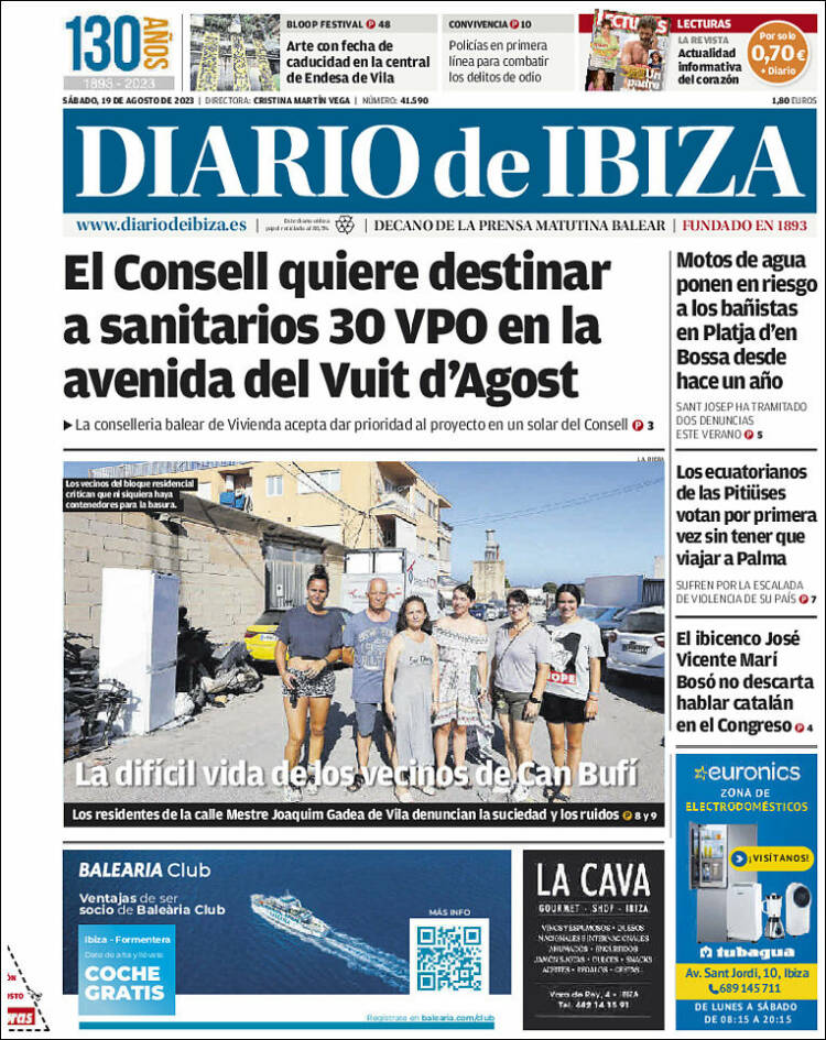 Portada de Diario de Ibiza (Espa&ntilde;a)