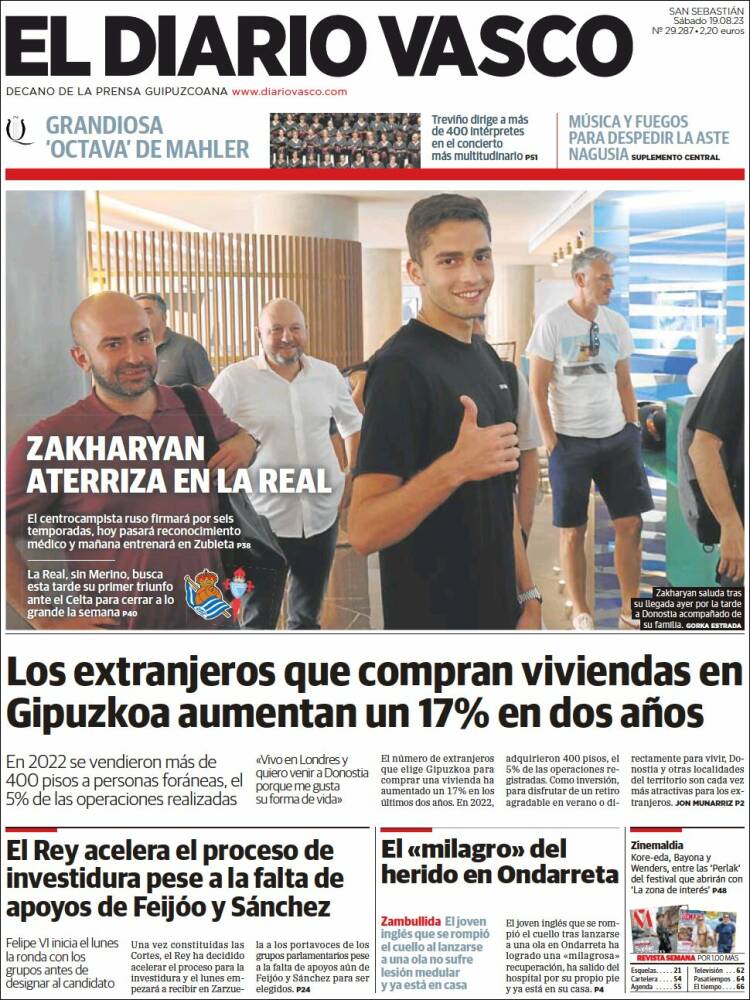 Portada de Diario Vasco (España)