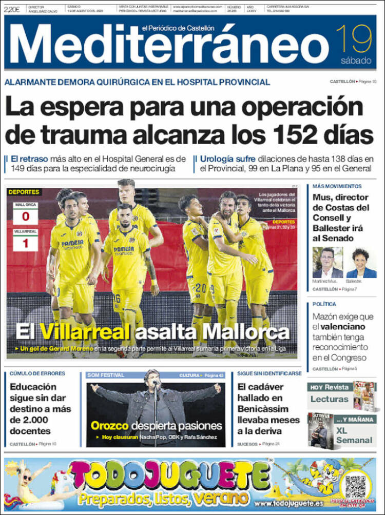 Portada de El Periódico Mediterraneo (Espa&ntilde;a)