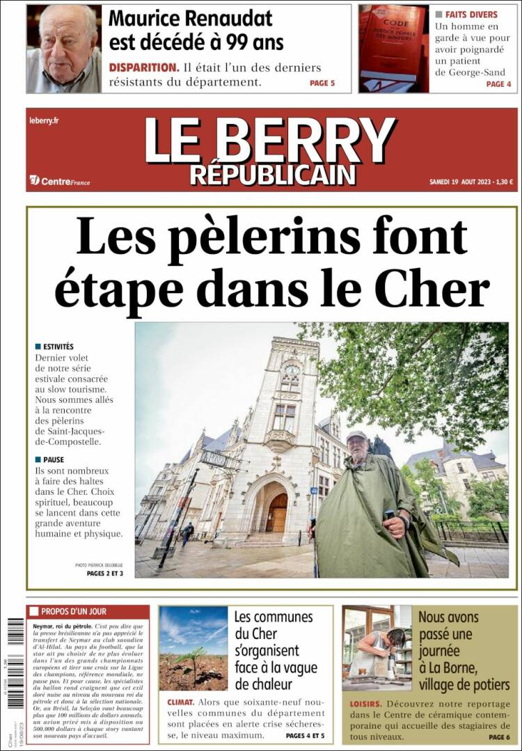Portada de Berry Republicain (Francia)