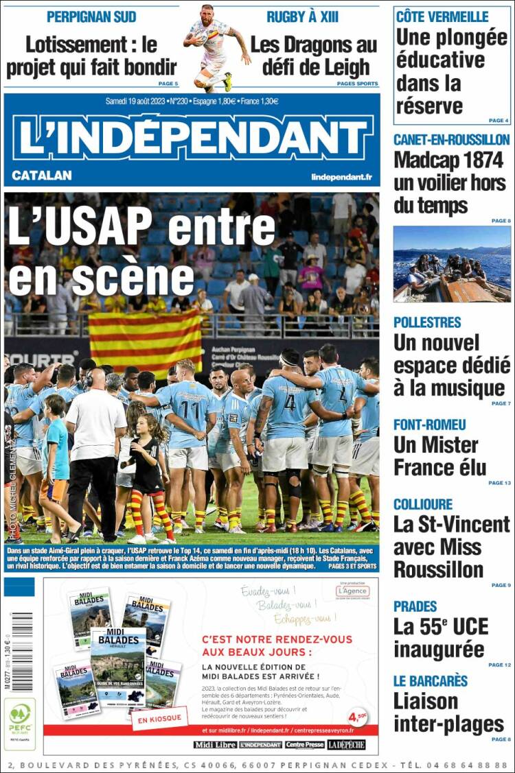 Portada de Le Indépendant (Francia)