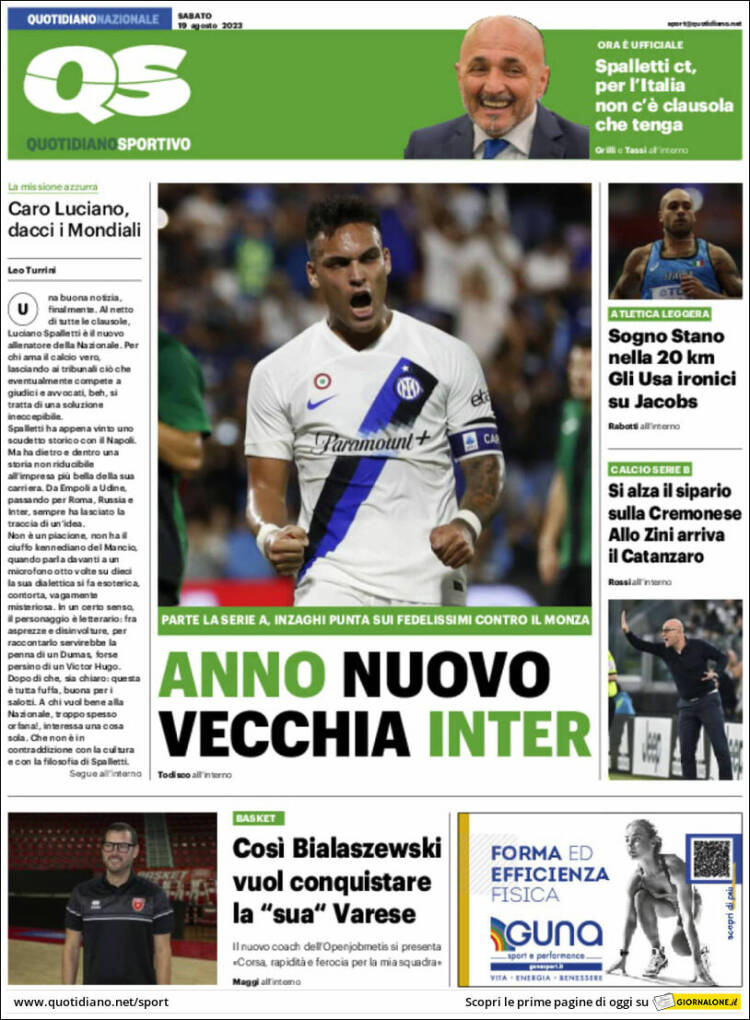 Portada de Quotidiano Sportivo (Italia)