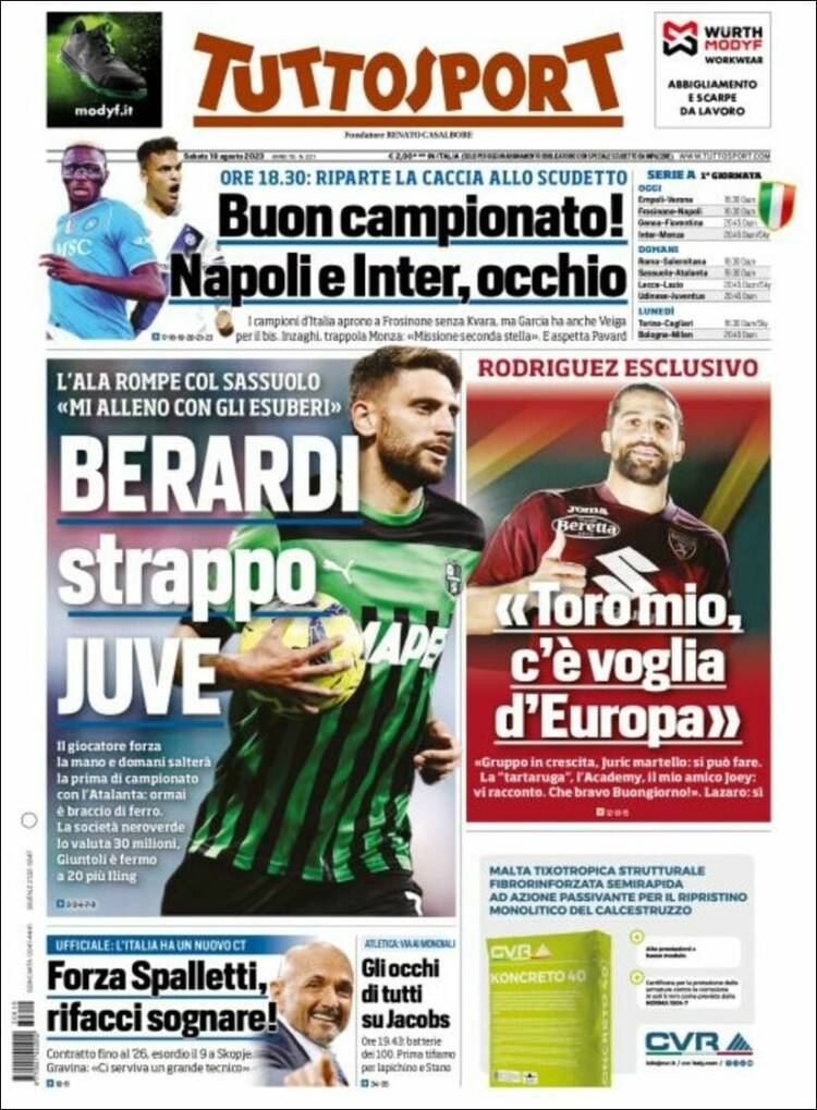 Portada de Tuttosport (Italia)