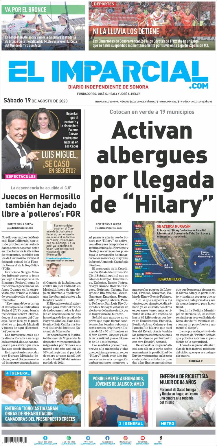 Portada de El Imparcial (M&eacute;xico)