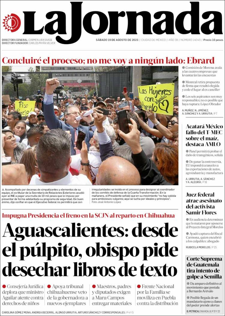 Portada de La Jornada (M&eacute;xico)