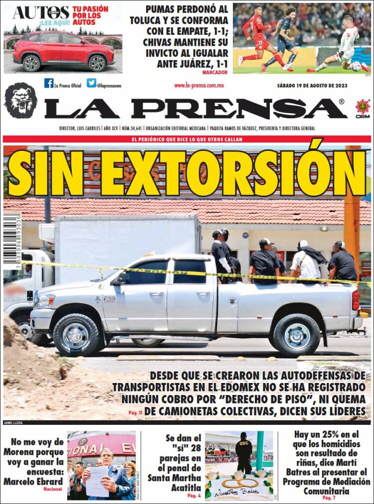 Portada de La Prensa (M&eacute;xico)