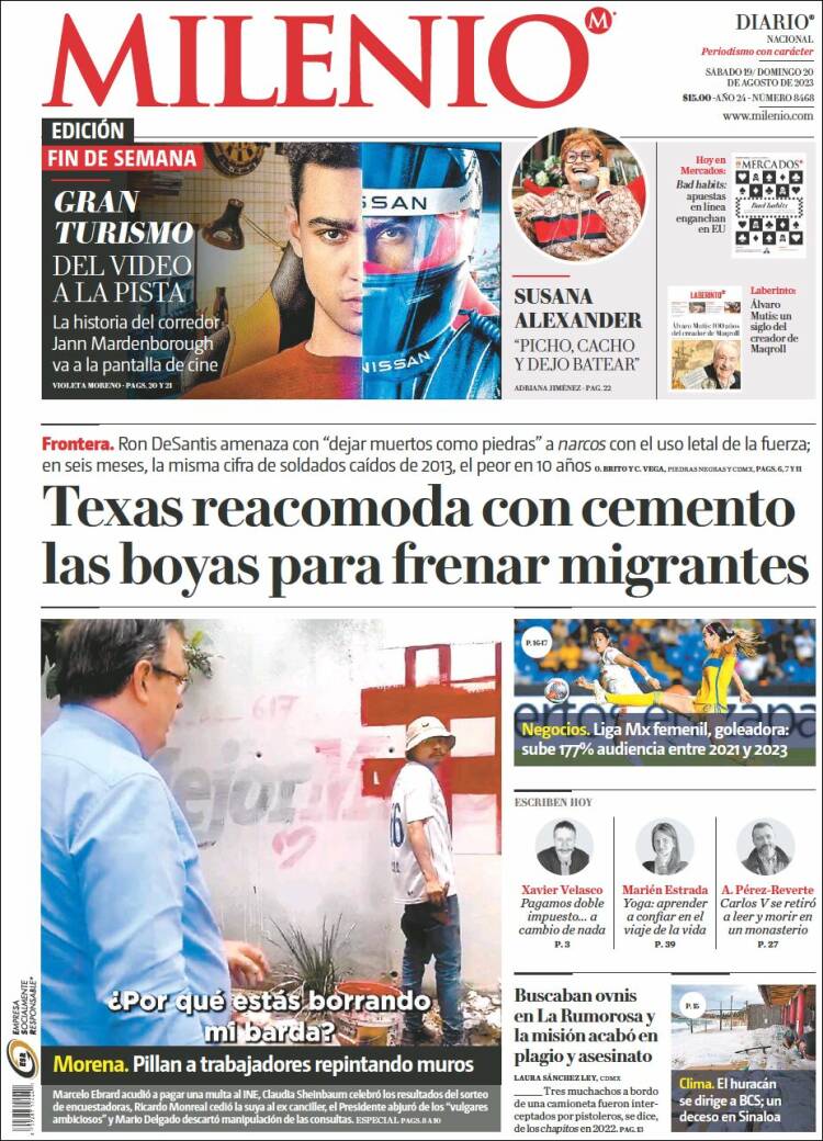 Portada de Milenio (M&eacute;xico)