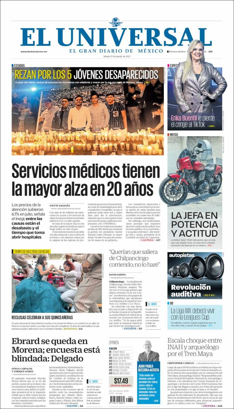 Portada de El Universal (M&eacute;xico)