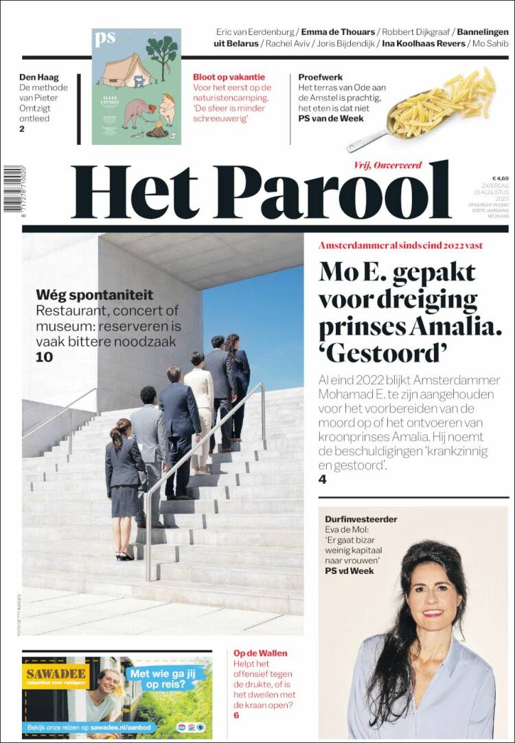 Portada de Het Parool (Pa&iacute;ses Bajos)
