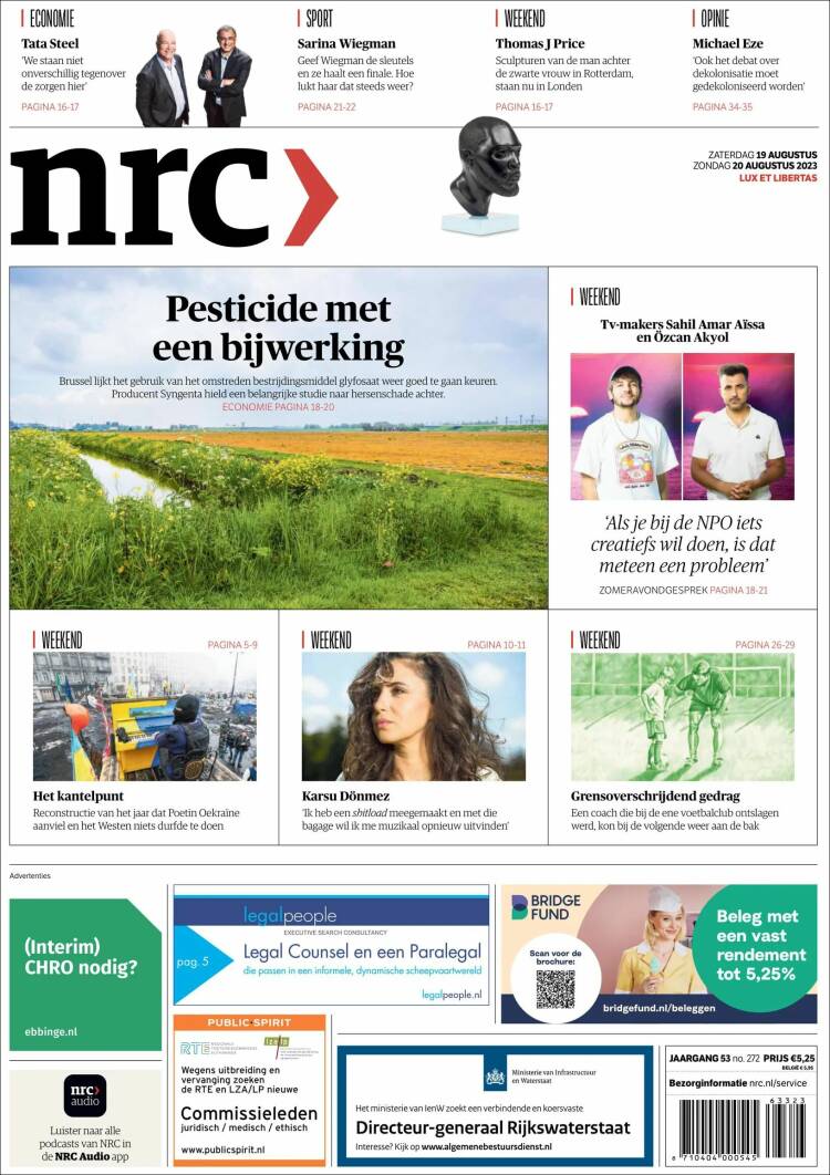 Portada de NRC Handelsblad (Pa&iacute;ses Bajos)