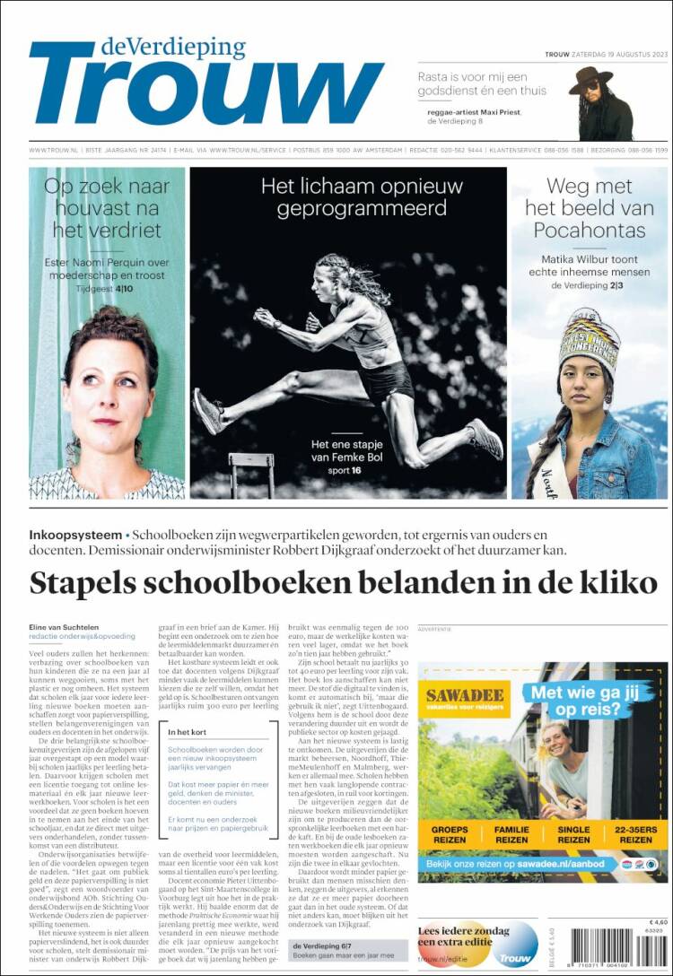 Portada de Trouw (Pa&iacute;ses Bajos)