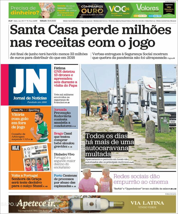 Portada de Jornal de Notícias (Portugal)