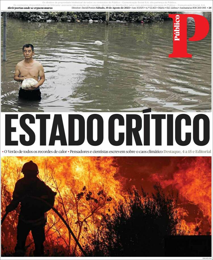 Portada de Público (Portugal)