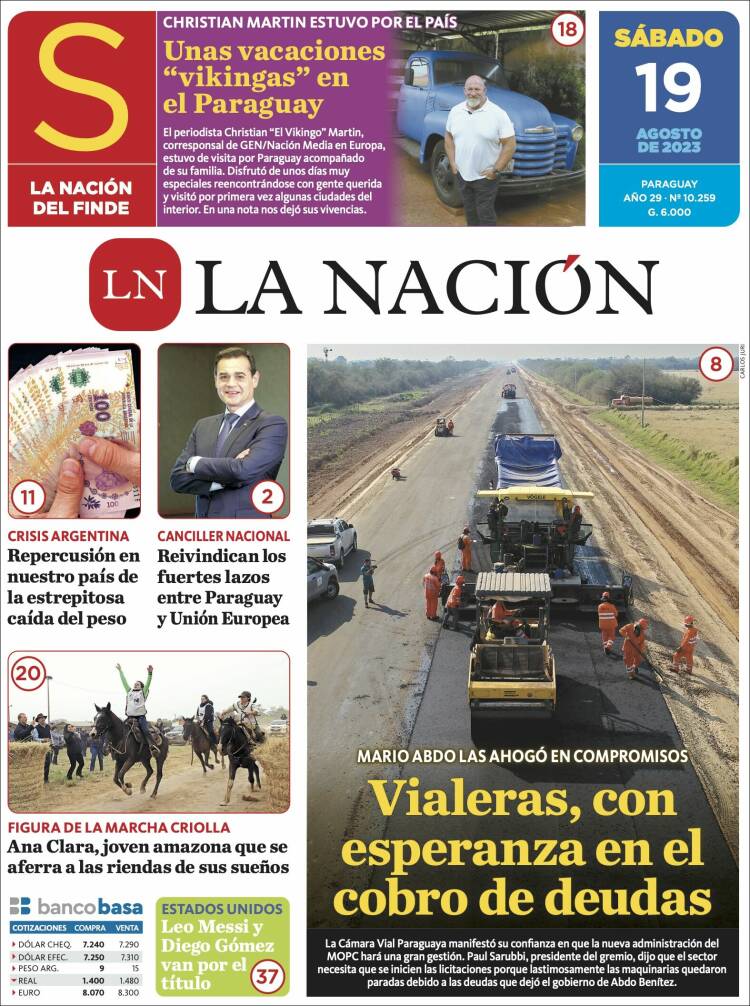 Portada de La Nación (Paraguay)