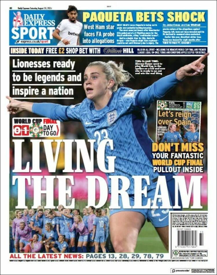 Portada de Express Sport (Reino Unido)
