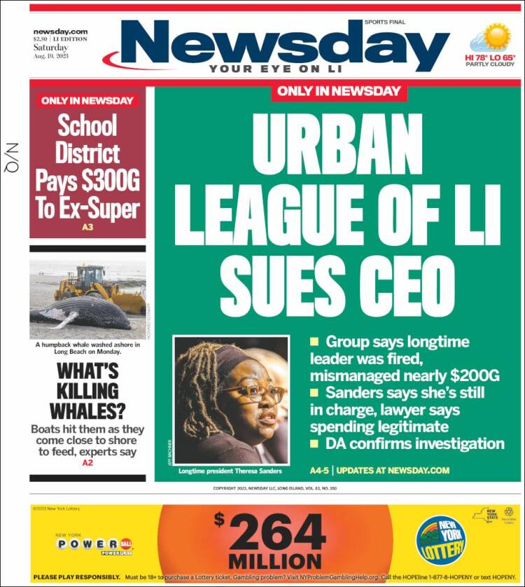 Portada de Newsday (USA)