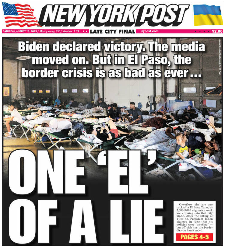 Portada de New York Post (USA)