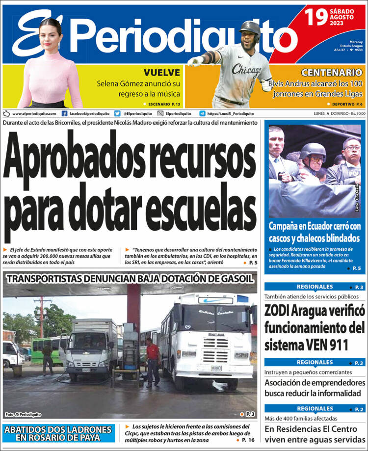 Portada de Periodiquito de Aragua (Venezuela)