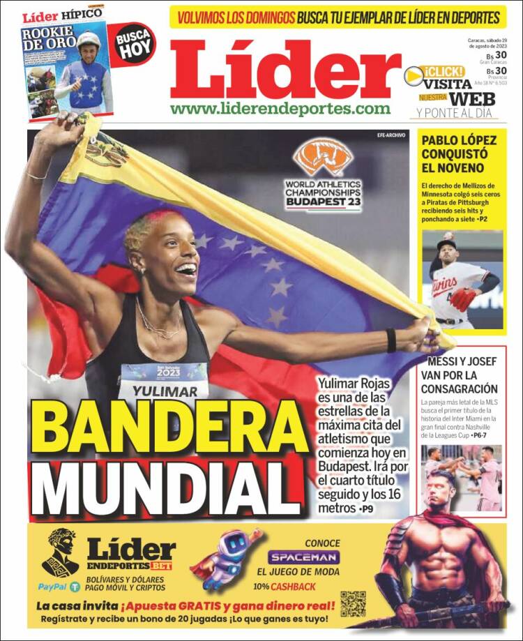 Portada de Lider en deportes (Venezuela)
