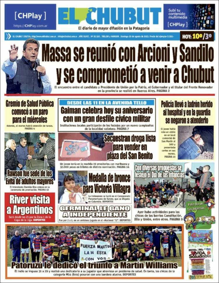 Portada de El Chubut (Argentina)