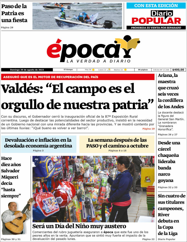 Portada de Diario Época (Argentina)