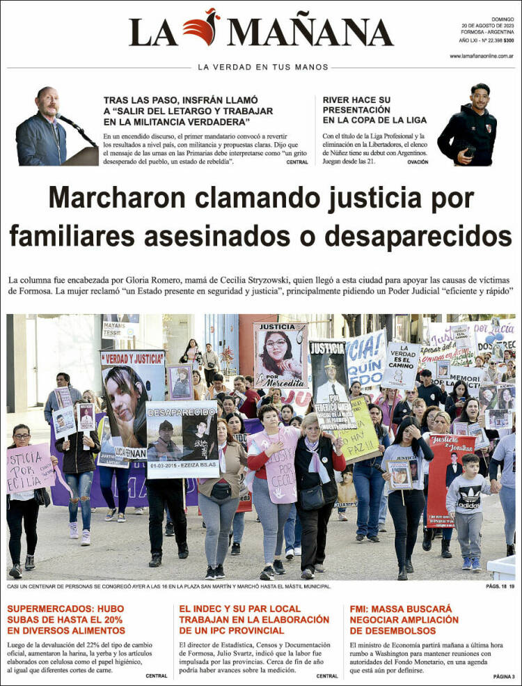 Portada de Diario La Mañana (Argentina)