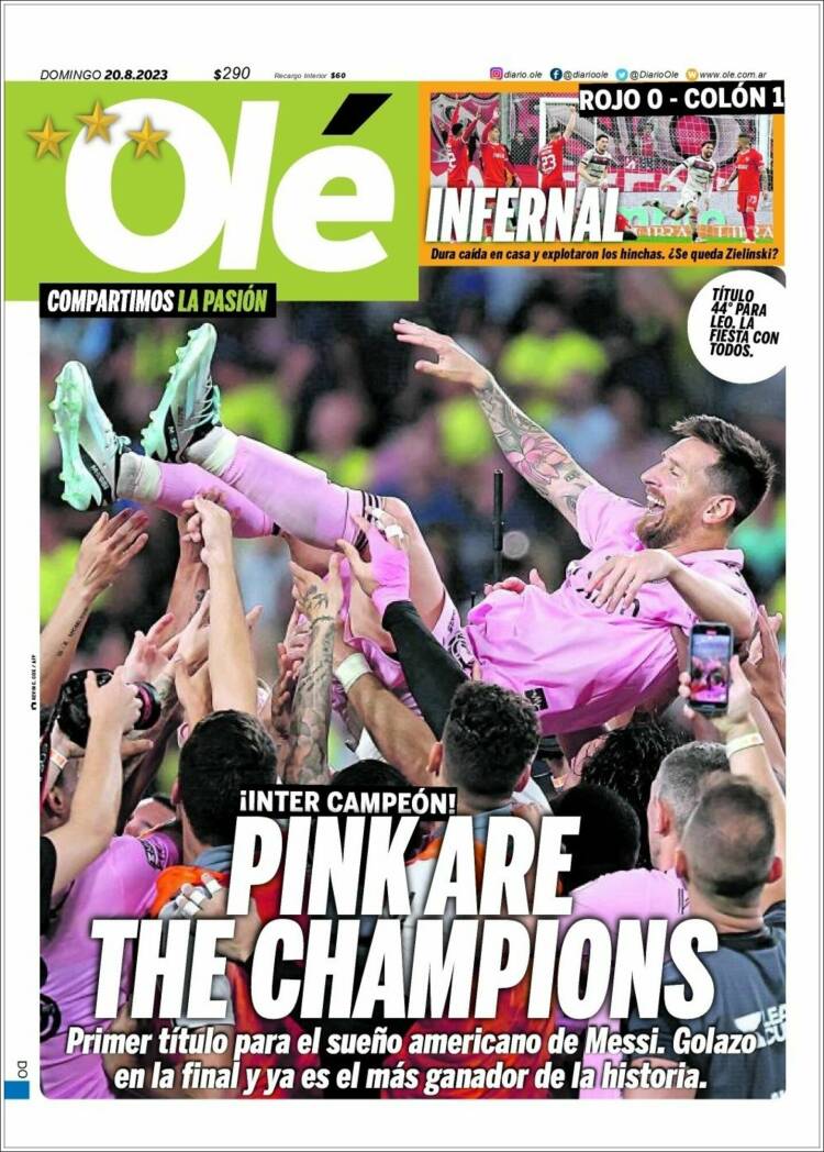 Portada de Olé (Argentina)