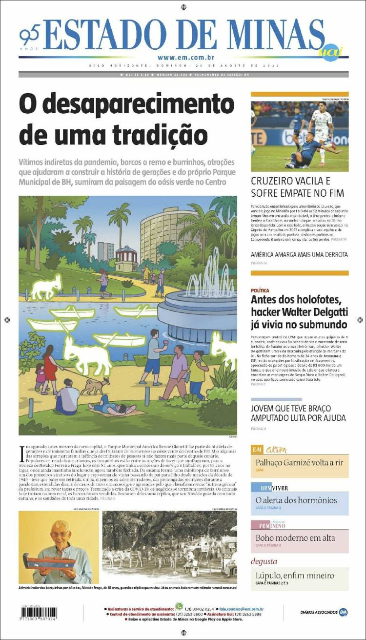 Portada de Jornal Estado de Minas (Brasil)