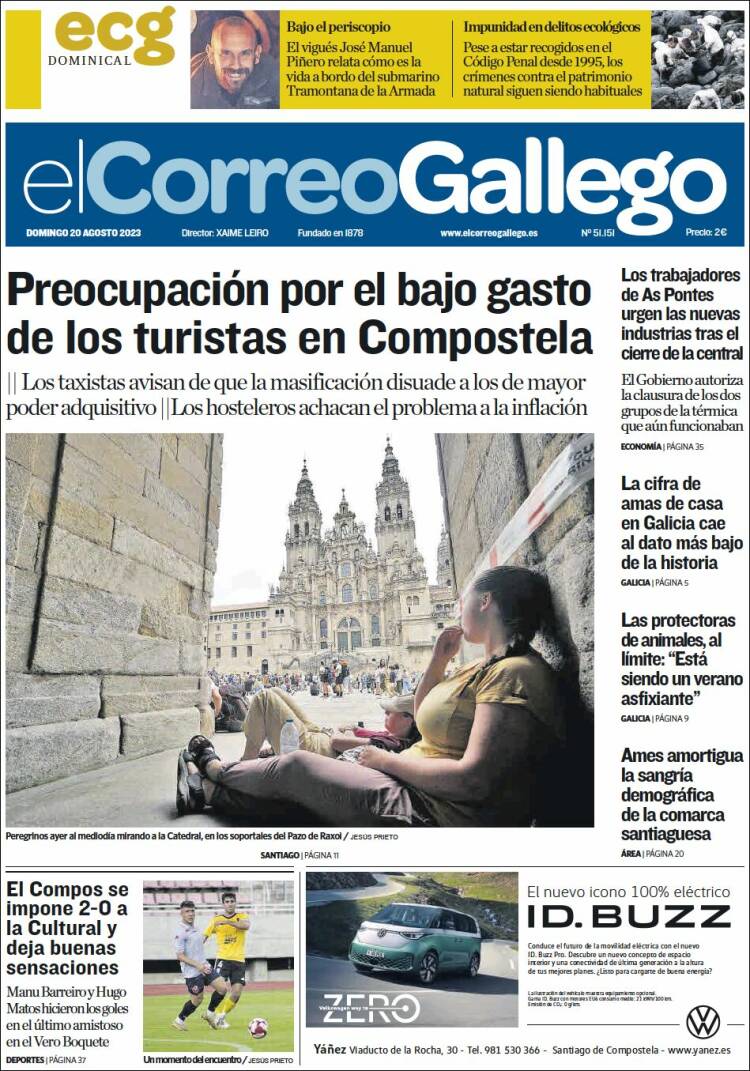 Portada de El Correo Gallego (España)